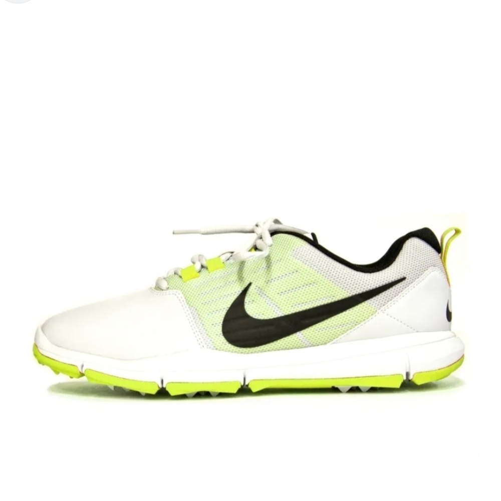 Nike Explorer SL‎ Spikeless Golf Shoes in the white and volt colorway